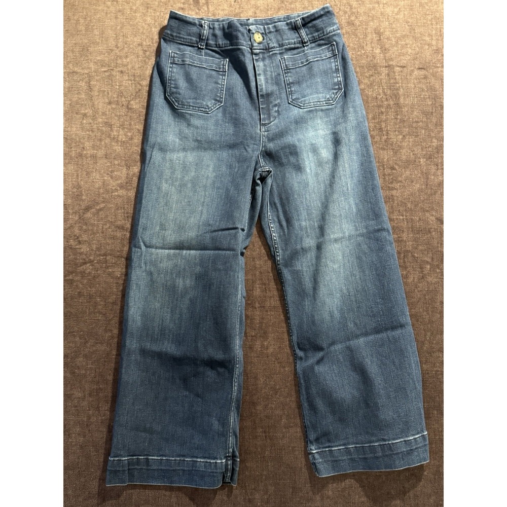 Pilcro The Skipper Dark Wash Wide Leg Cropped Jeans Womens Size 30